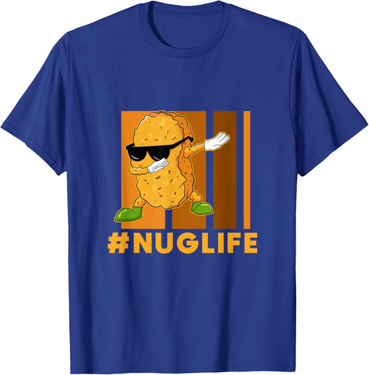 Dinosaur Nugget Gift Ideas Chicken Nugget Lover Dabbing Chicken Nugget Nuggie Lover Hashtag Nug Life T-Shirt - T-Shirt | Royal
