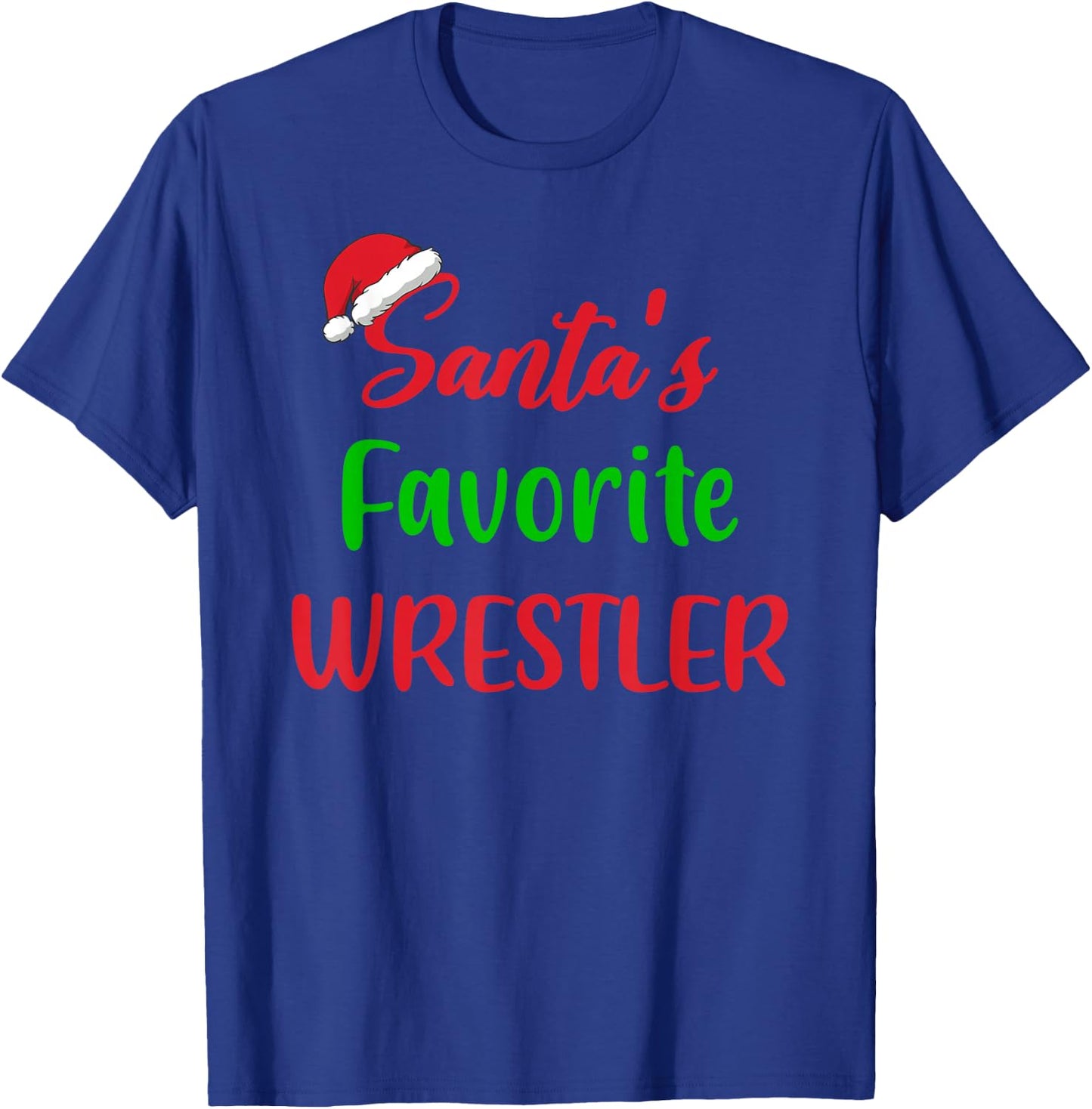 Santas Favorite Wrestler Funny Gift Wrestling Christmas T-Shirt - T-Shirt | Royal
