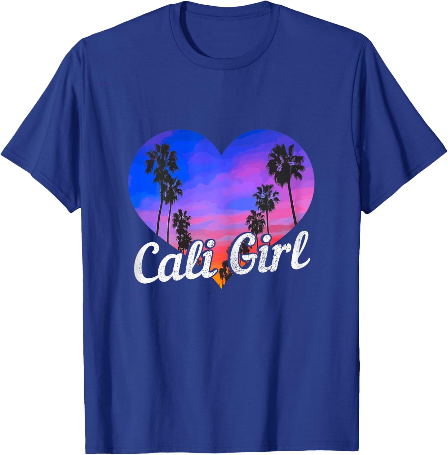 Cali Girl California Heart Retro Vintage Style T-Shirt - T-Shirt | Royal