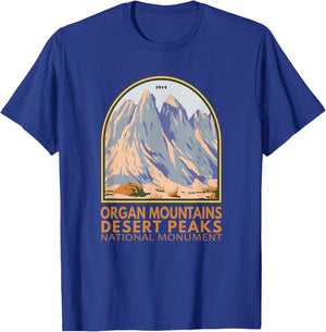 Organ Mountains Desert Peaks National Monument Emblem Retro T-Shirt - T-Shirt | Royal