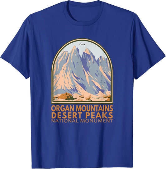 Organ Mountains Desert Peaks National Monument Emblem Retro T-Shirt - T-Shirt | Royal