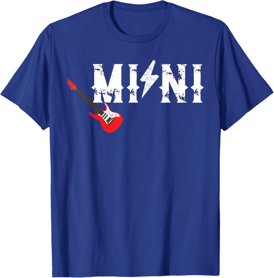 Mini Rockin One Birthday Family Matching Rock Guitar T-Shirt - T-Shirt | Royal