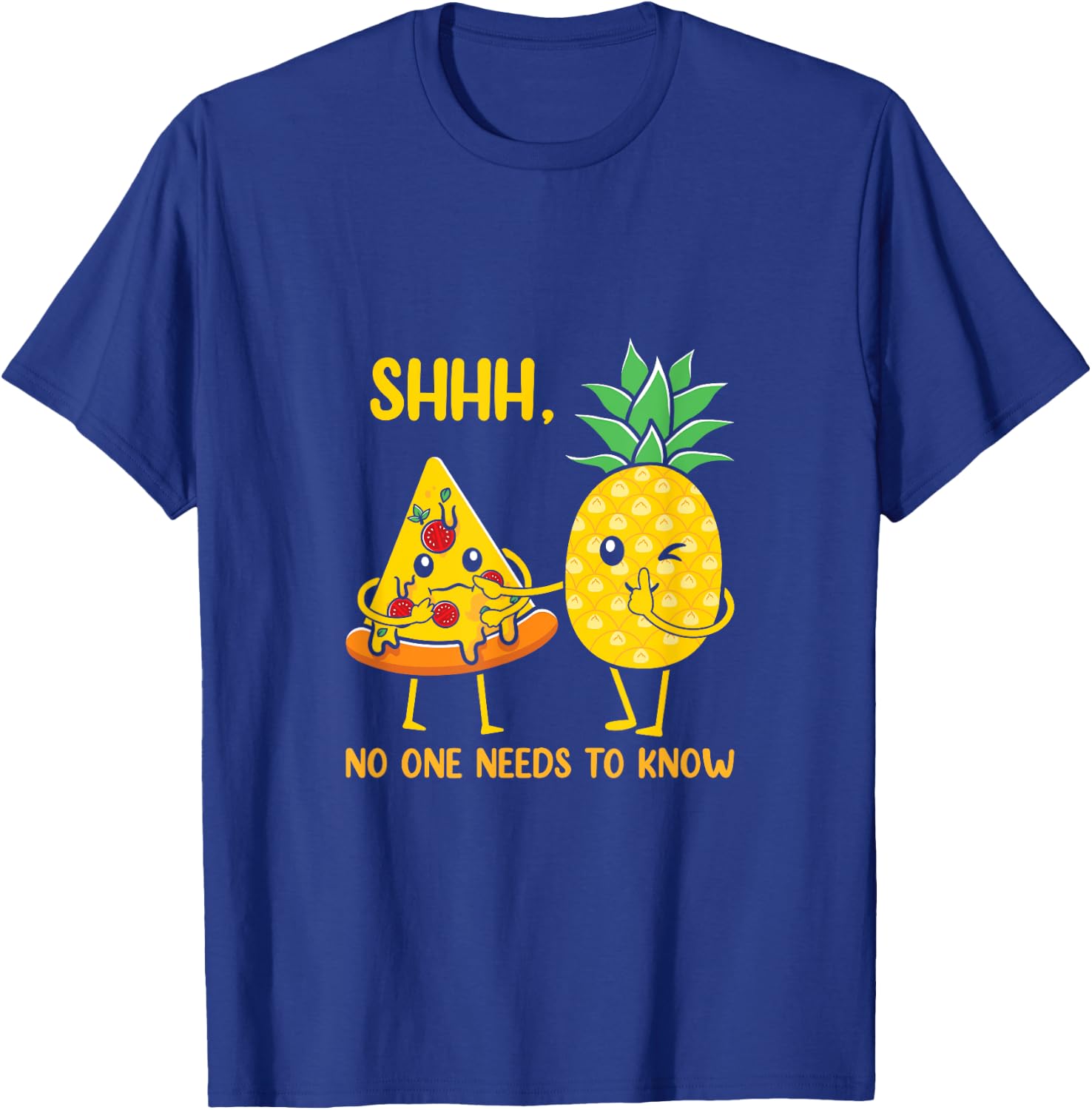 Funny Pineapple Pizza Illustration T-Shirt - T-Shirt | Royal