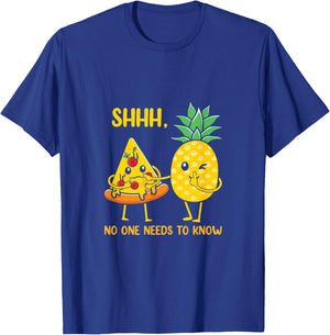 Funny Pineapple Pizza Illustration T-Shirt - T-Shirt | Royal