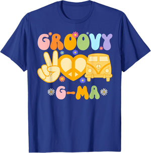 Retro Groovy G-ma Grandma Hippie Family Matching Mothers Day T-Shirt - T-Shirt | Royal