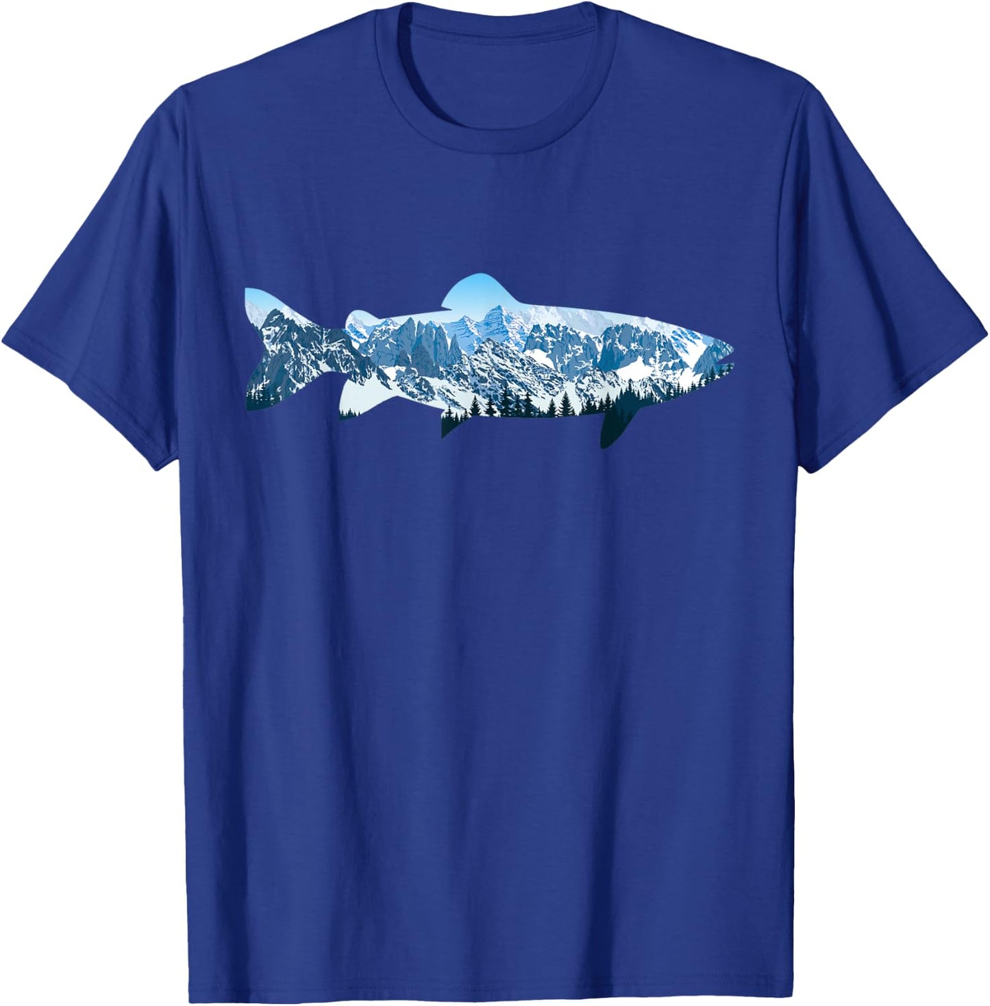 Trout Fly Fishing Outdoor Forest Nature Wildlife Fisherman T-Shirt - T-Shirt | Royal