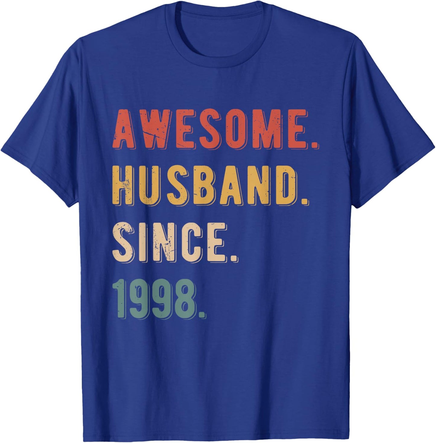 27th Wedding Anniversary Awesome Husband Since 1998 T-Shirt - T-Shirt | Royal
