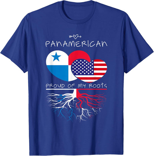 Panama USA Proud of Both Countries Panamerican T-Shirt - T-Shirt | Royal