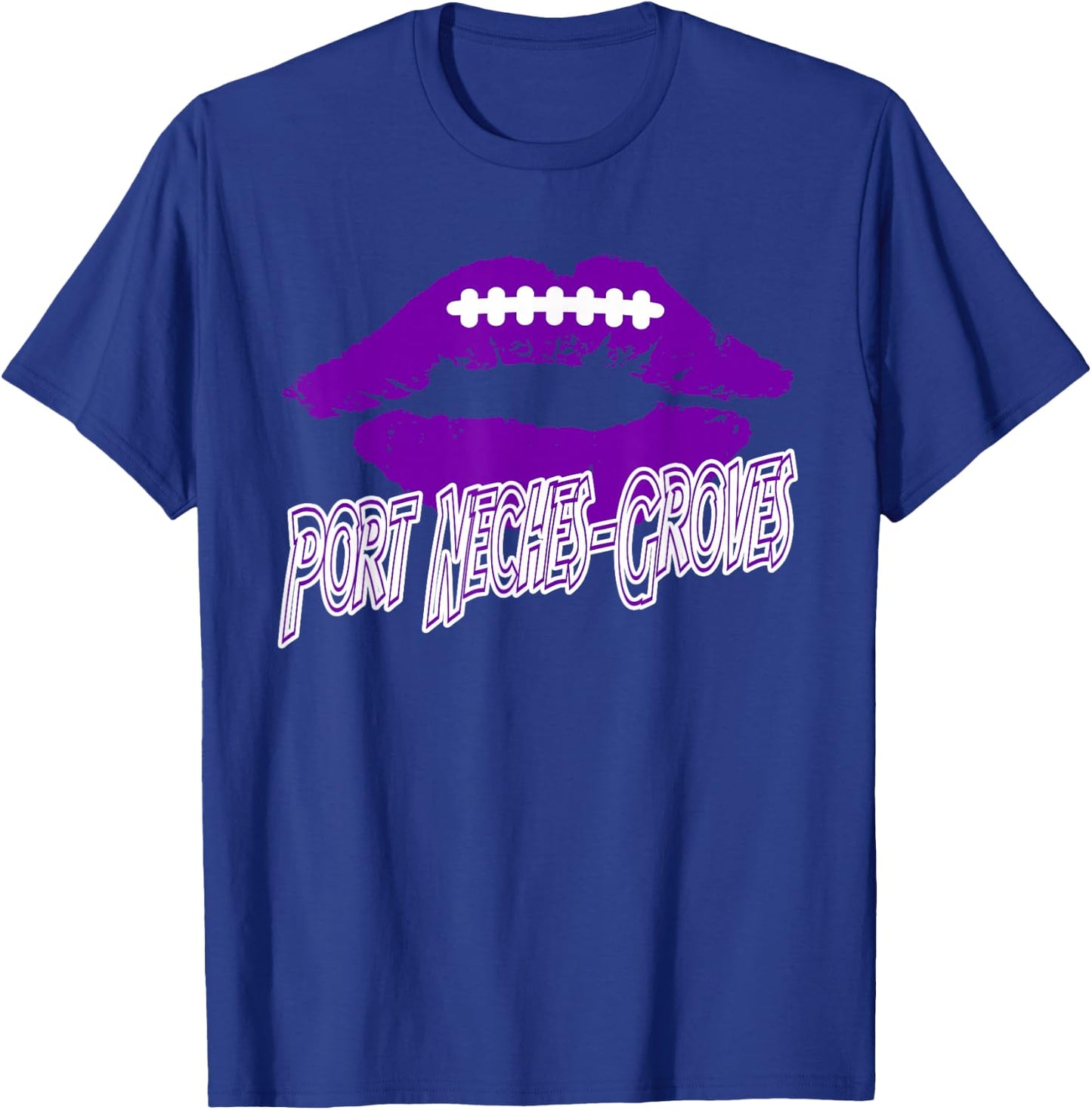 Port Neches-Groves High School Indians Football Lips PNG T-Shirt - T-Shirt | Royal