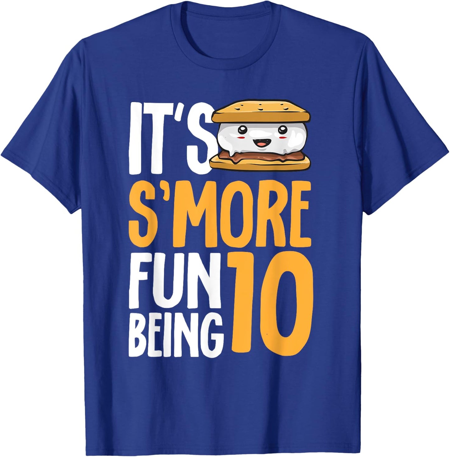 S’more Campfire 10th Birthday Marshmallow Camping Smore T-Shirt - T-Shirt | Royal