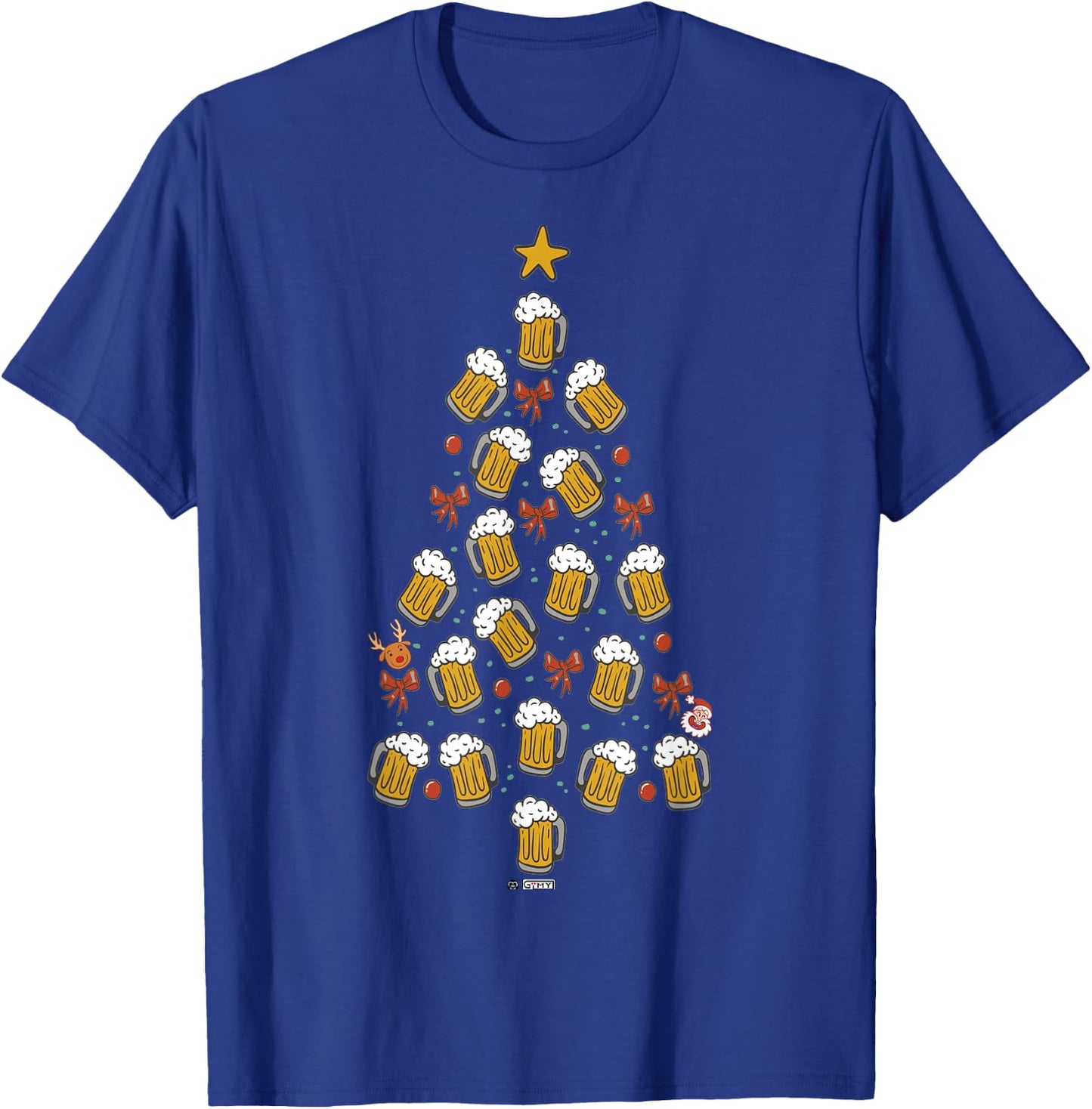 Beer Christmas Tree For Dad, Beer Christmas Men T-Shirt - T-Shirt | Royal