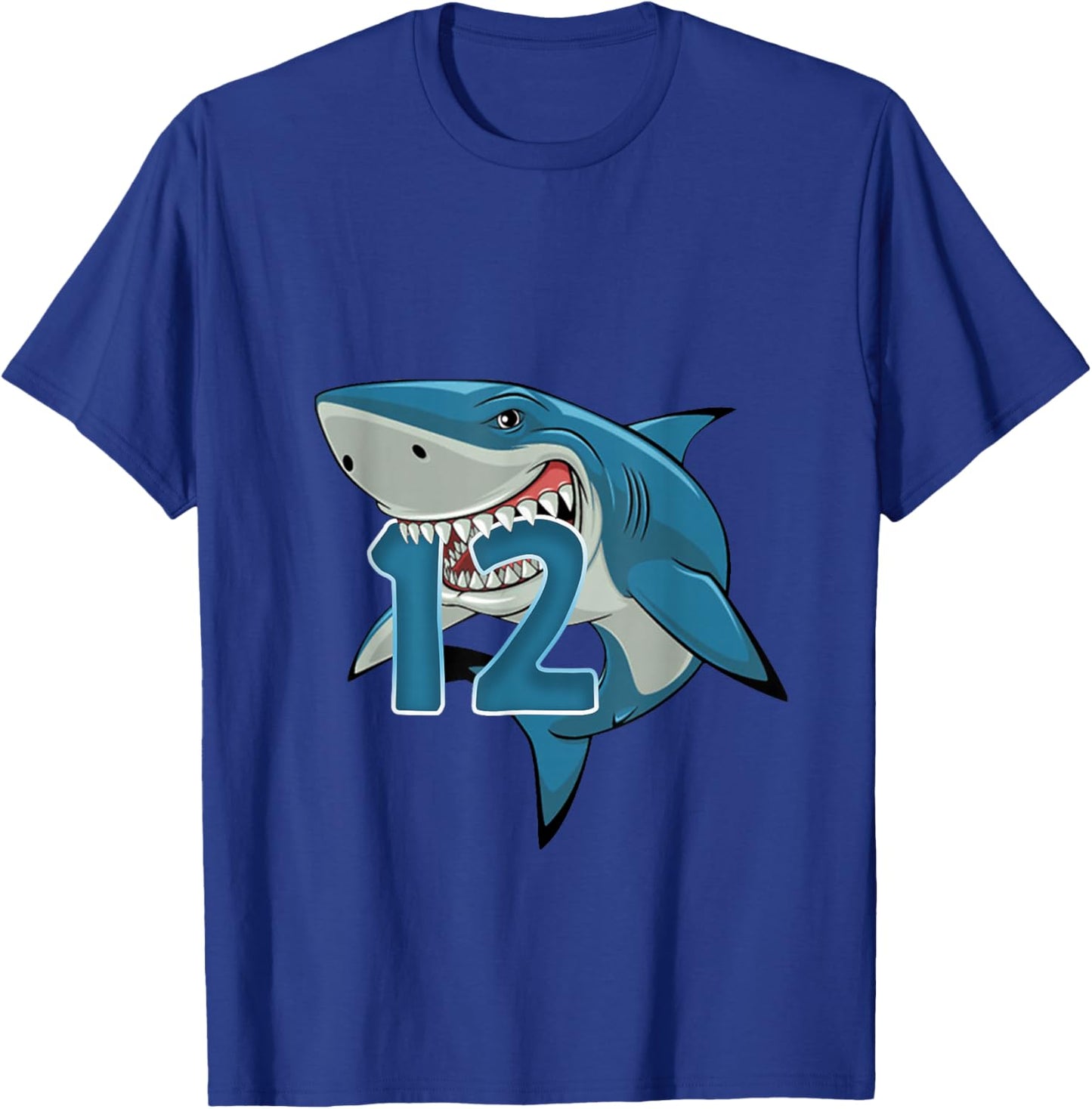Kids 12 Year Old Shark Shirt 12th Birthday Shark Theme Party T-Shirt - T-Shirt | Royal