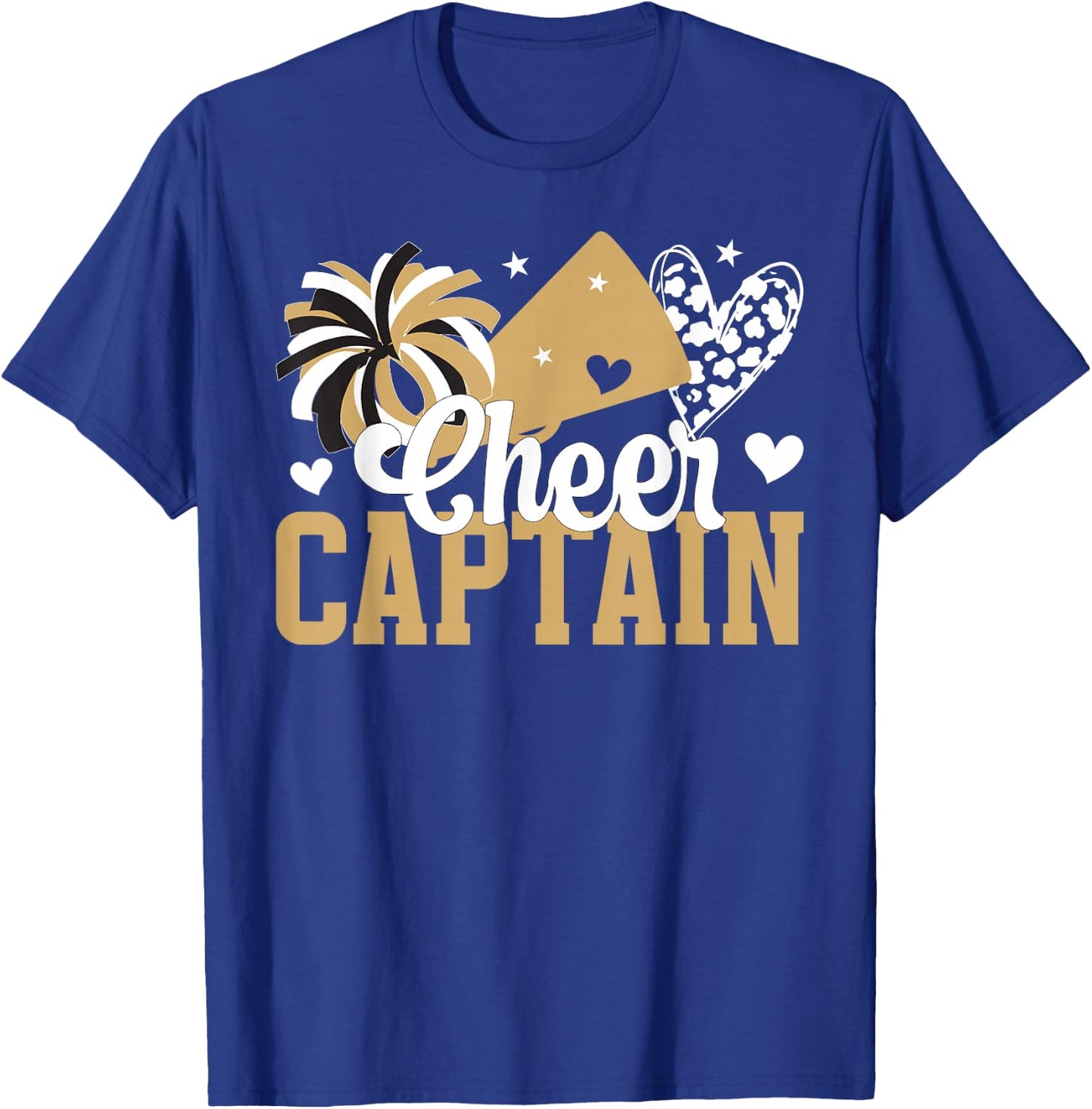 Cheer Captain Heart Cheerleader Captain T-Shirt - T-Shirt | Royal