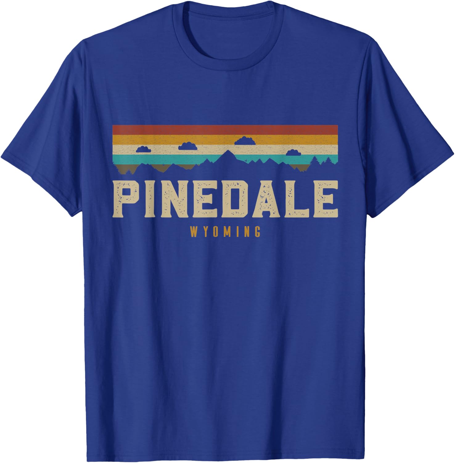 Pinedale Wyoming Vintage Mountains Hiking Camping Retro T-Shirt - T-Shirt | Royal