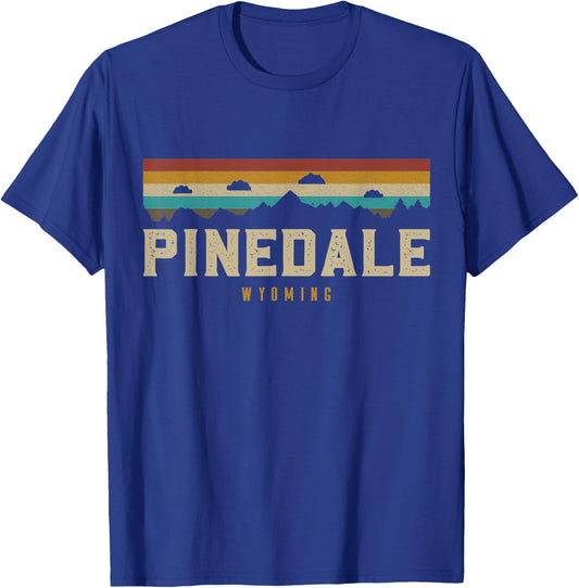 Pinedale Wyoming Vintage Mountains Hiking Camping Retro T-Shirt - T-Shirt | Royal