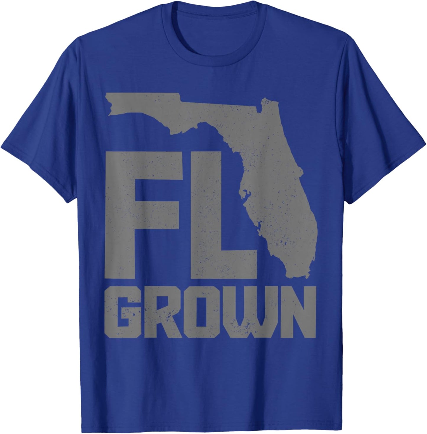 Florida FL Grown State Map Pride Vintage T-Shirt - T-Shirt | Royal
