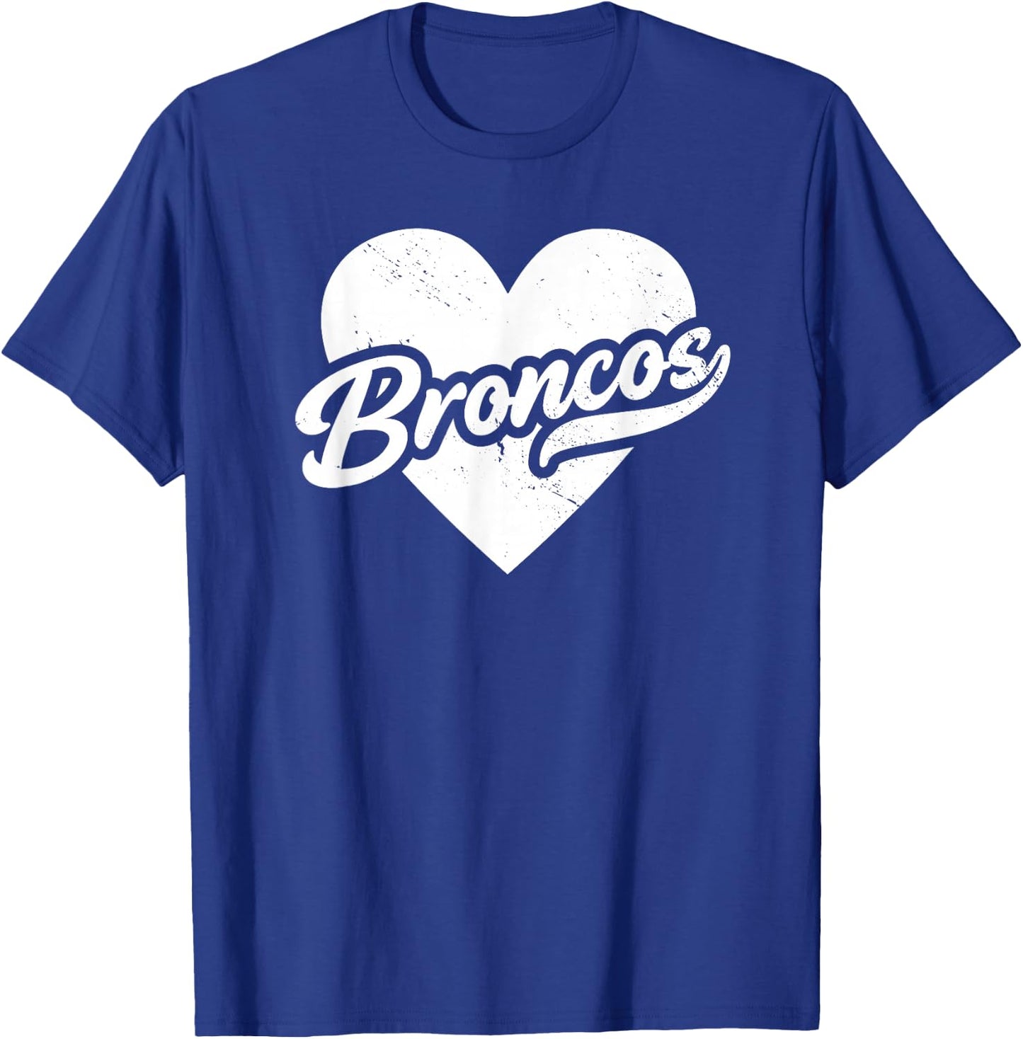 Vintage Broncos School Spirit Go Broncos Pride Love T-Shirt - T-Shirt | Royal