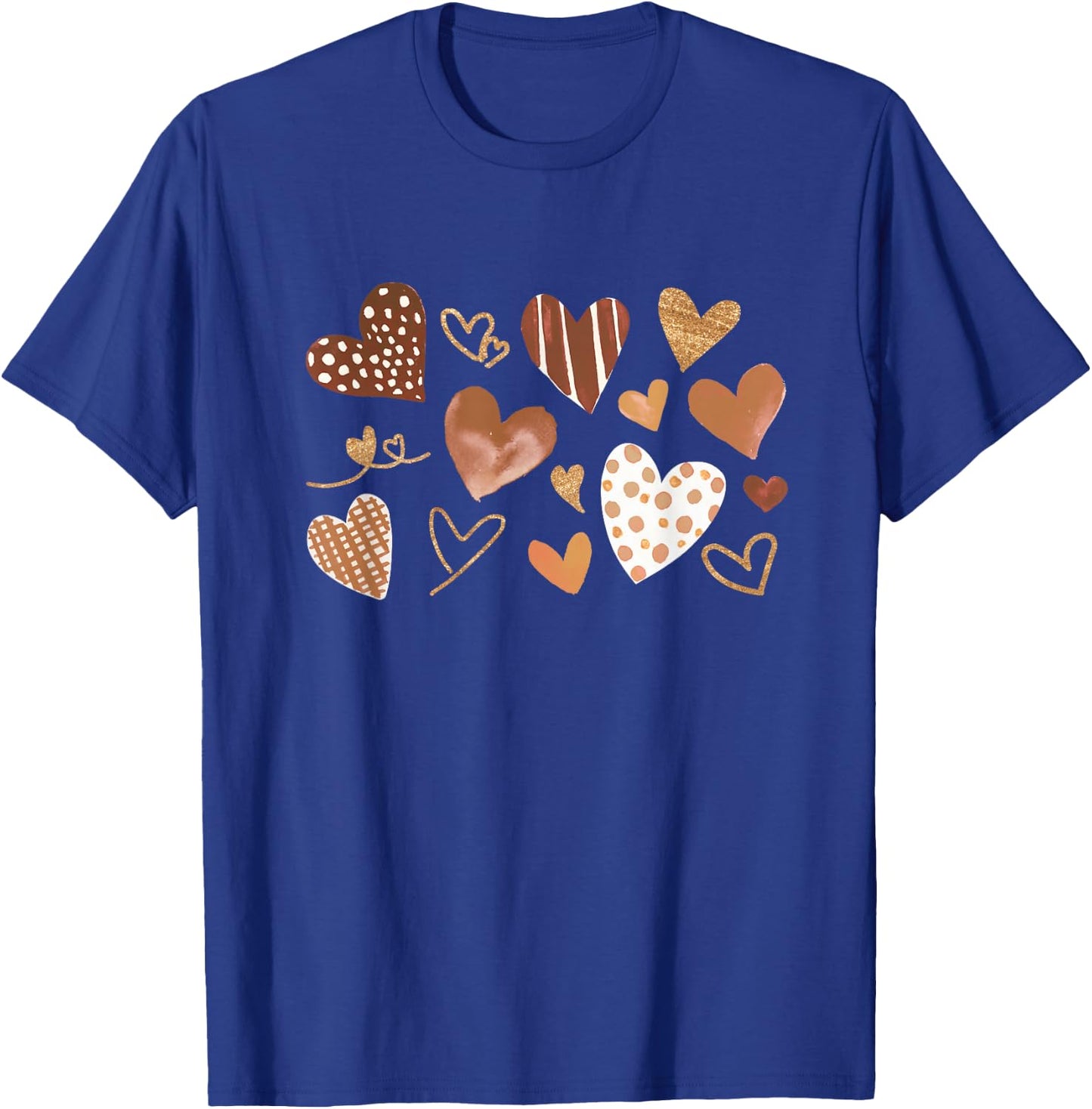 Diversity Heart Skin Tones Black Pride Melanin Kindness T-Shirt - T-Shirt | Royal