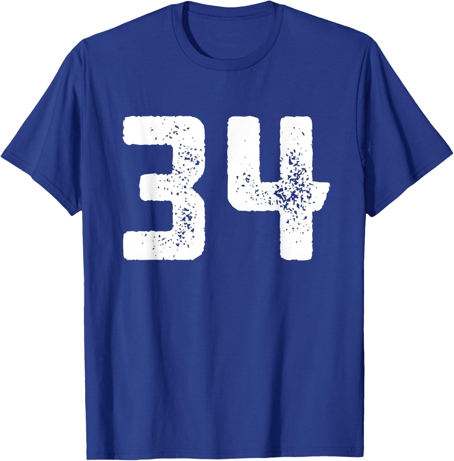 Number 34 Years Anniversary Sports Team Player T-Shirt - T-Shirt | Royal