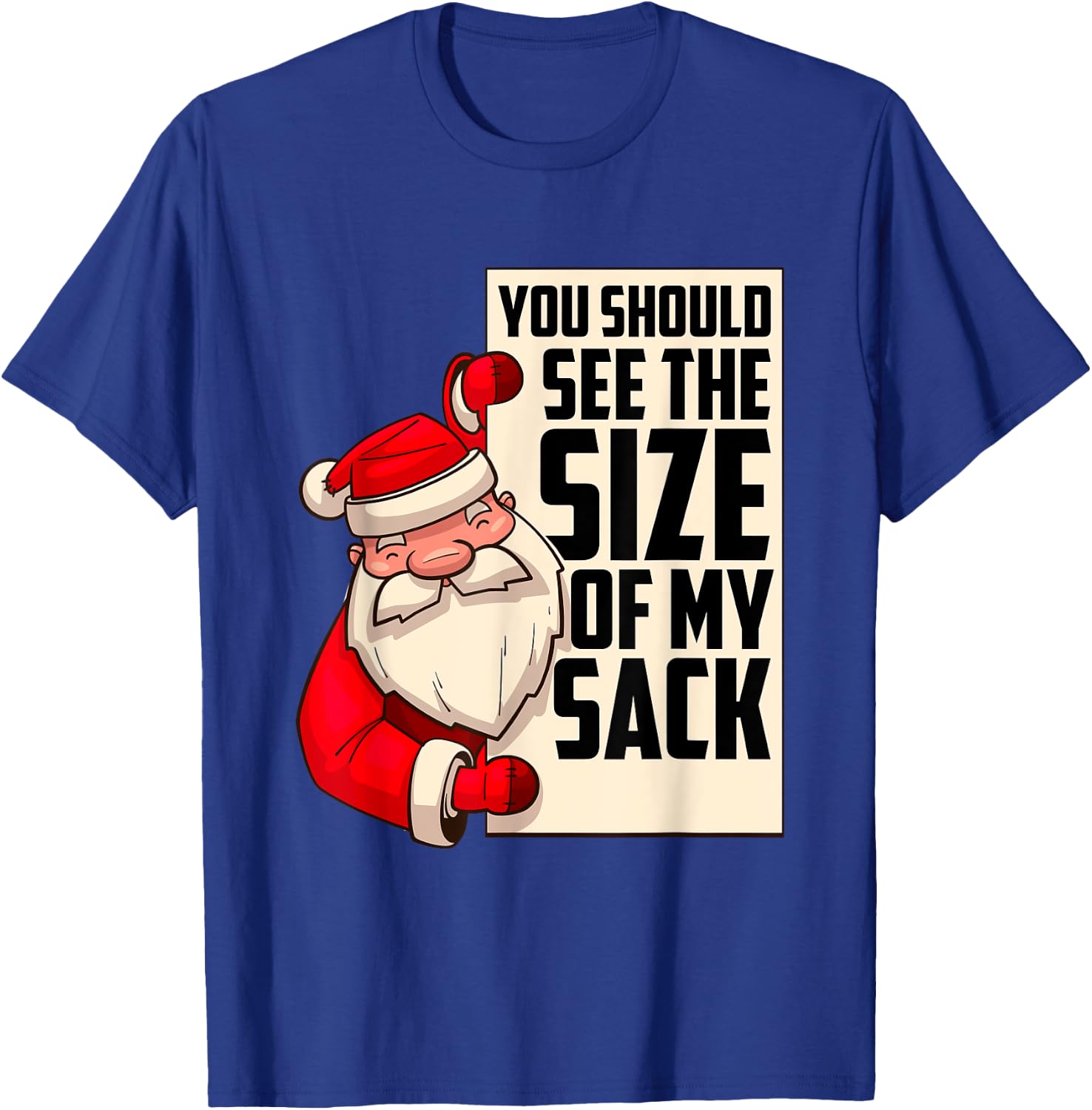 You Should See The Size of My Sack Funny Santa Christmas T-Shirt - T-Shirt | Royal