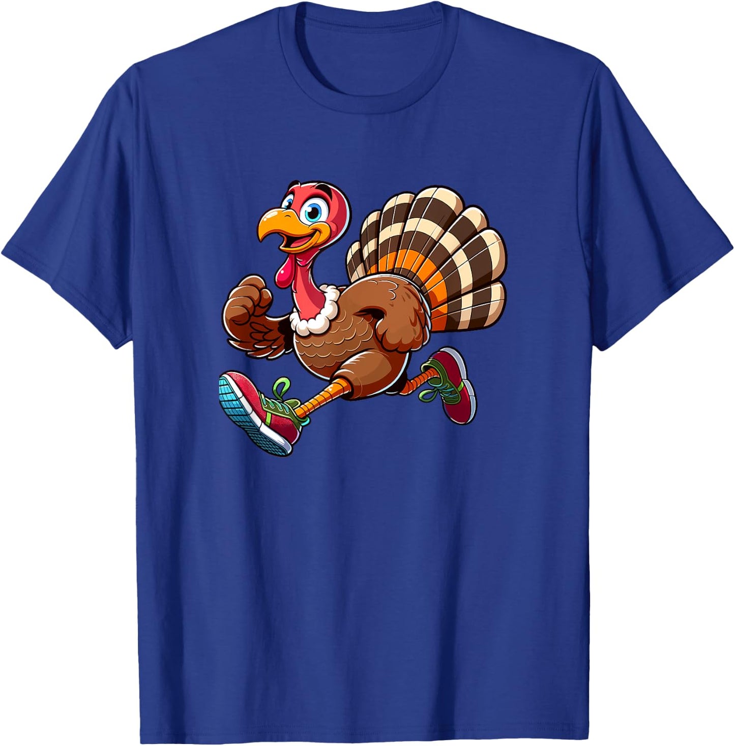 Running Turkey- Turkey Trot Running Thanksgiving T-Shirt - T-Shirt | Royal