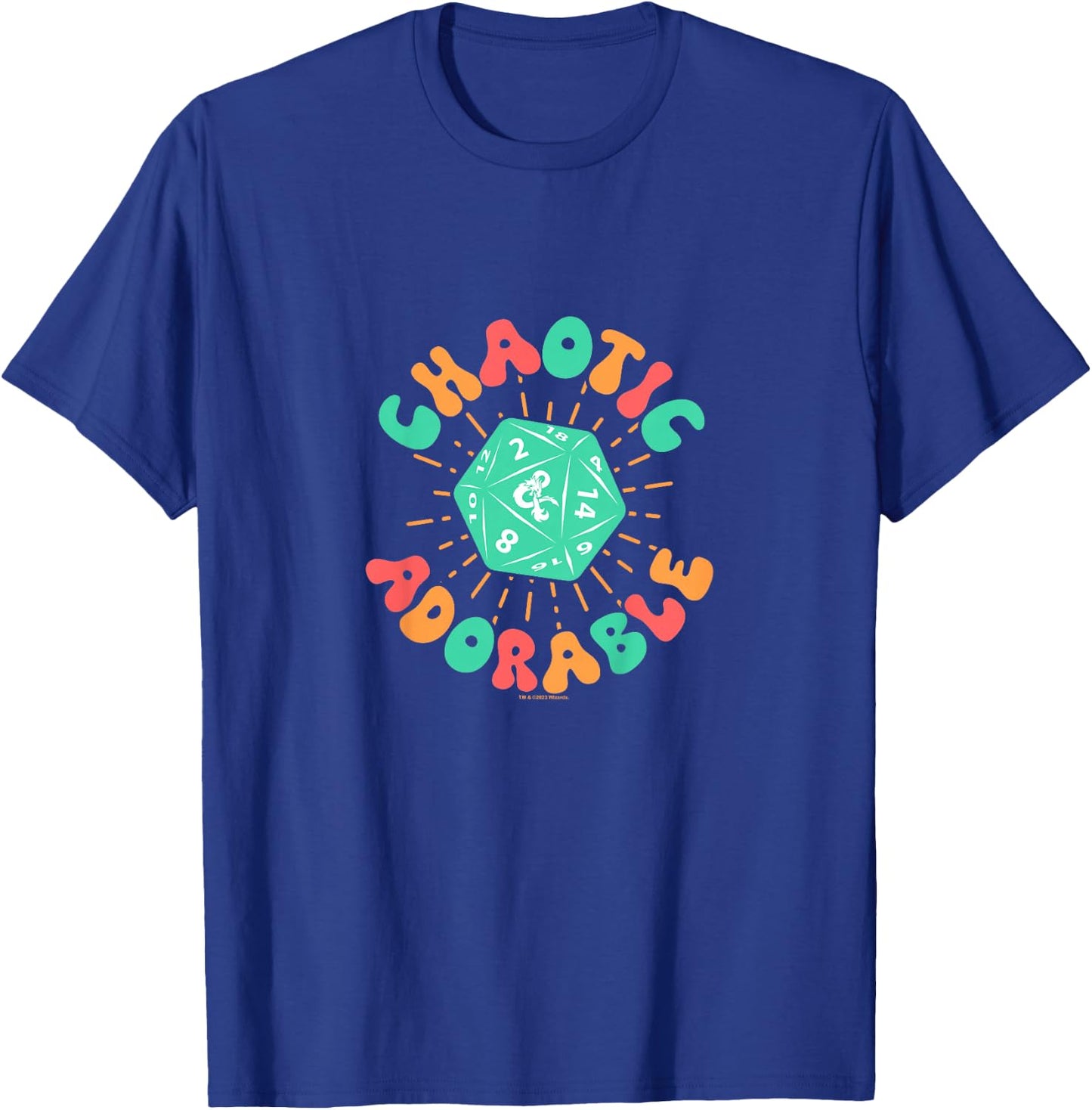 Dungeons & Dragons Chaotic Adorable Dragon Dice Youth Logo T-Shirt - T-Shirt | Royal