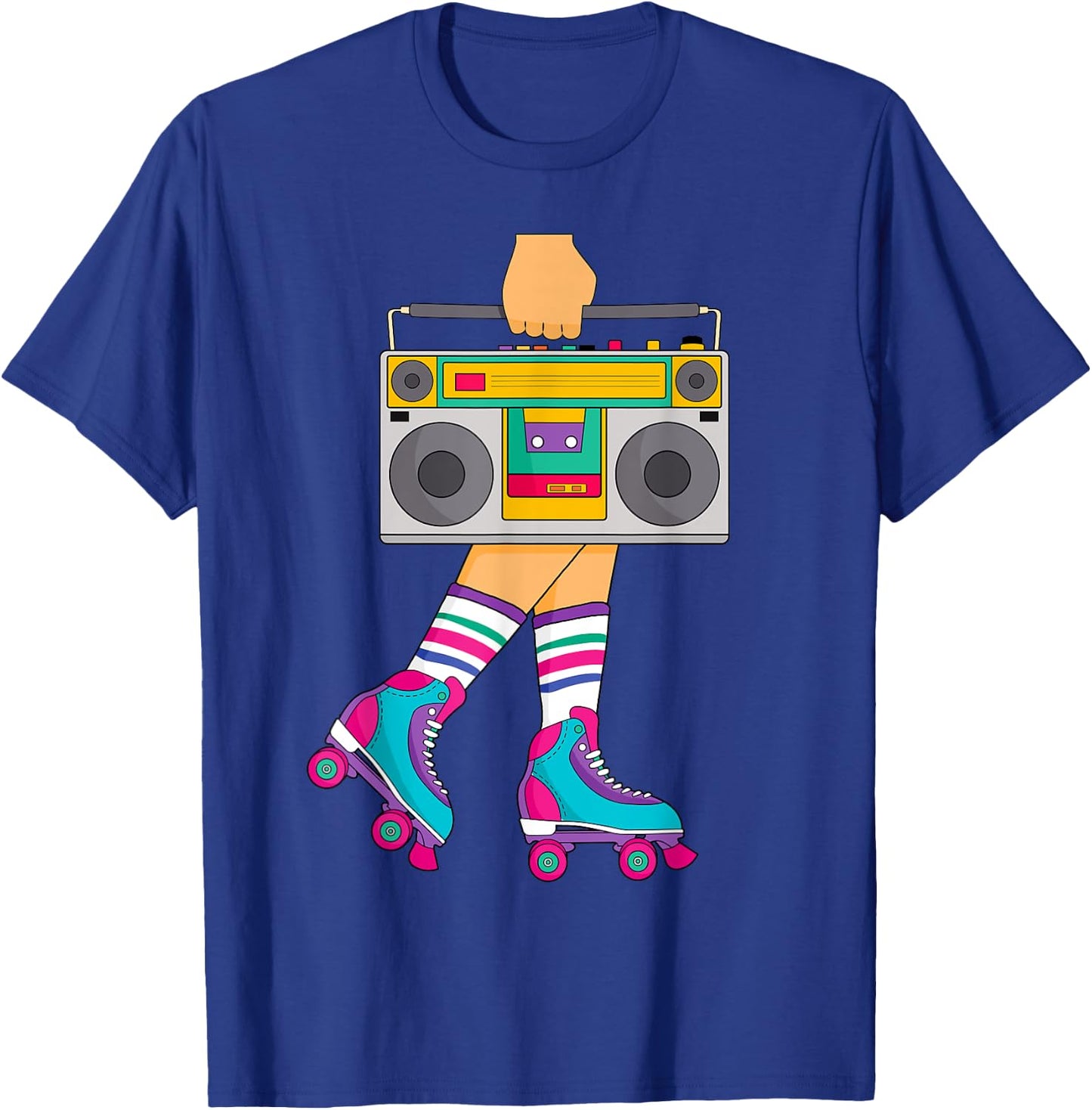 Roller Skate Retro 80s Skating Roller Disco Skater Girl T-Shirt - T-Shirt | Royal