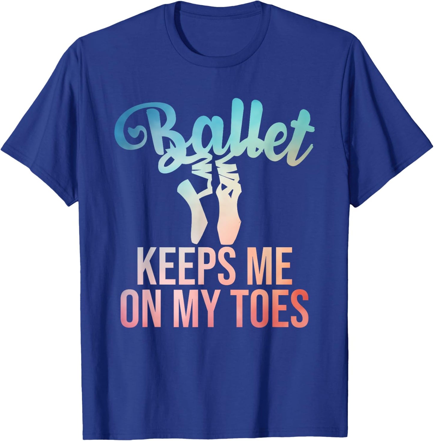 Ballerina Art For Girls Women Pointe Dance Lovers Ballet T-Shirt - T-Shirt | Royal