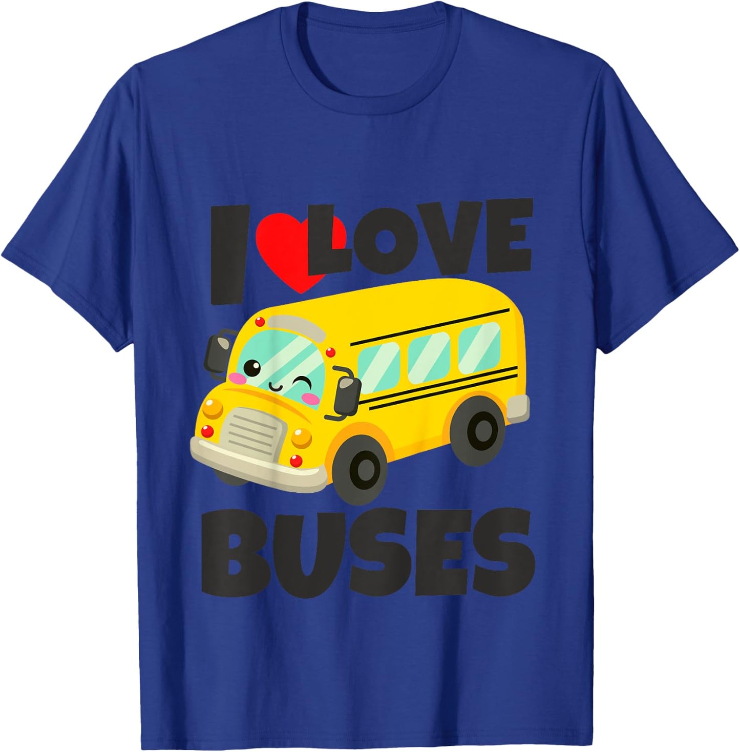 Kids Just A Boy Who Loves Buses Birthday Yellow School Bus Lover T-Shirt - T-Shirt | Royal