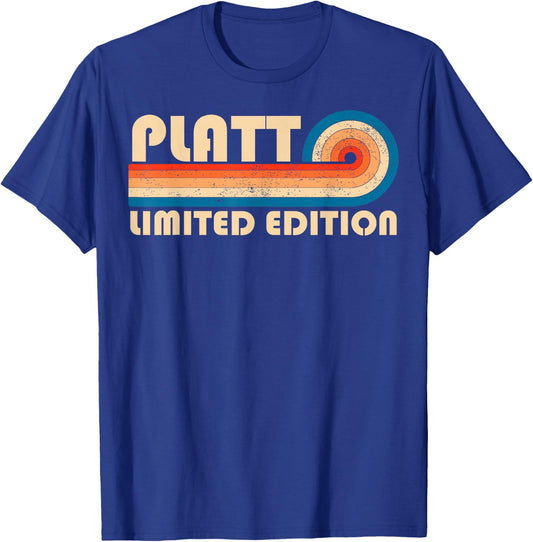 PLATT Surname Retro Vintage 80s 90s Birthday Reunion T-Shirt - T-Shirt | Royal
