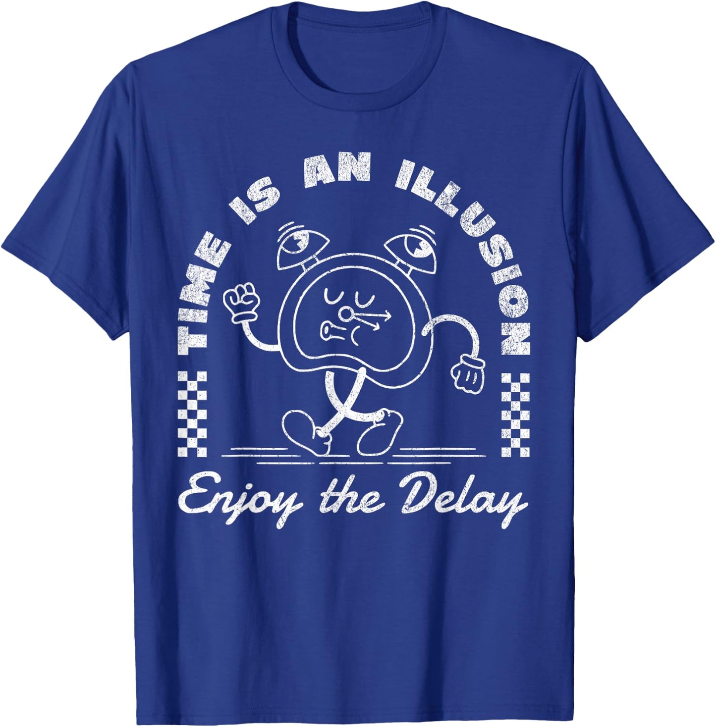 Time is an illusion funny sarcastic retro cartoon clock cute T-Shirt - T-Shirt | Royal