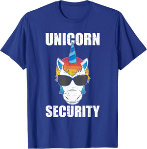 Fathers Day Unicorn Securiry Dadacorn Funny T-Shirt - T-Shirt | Royal