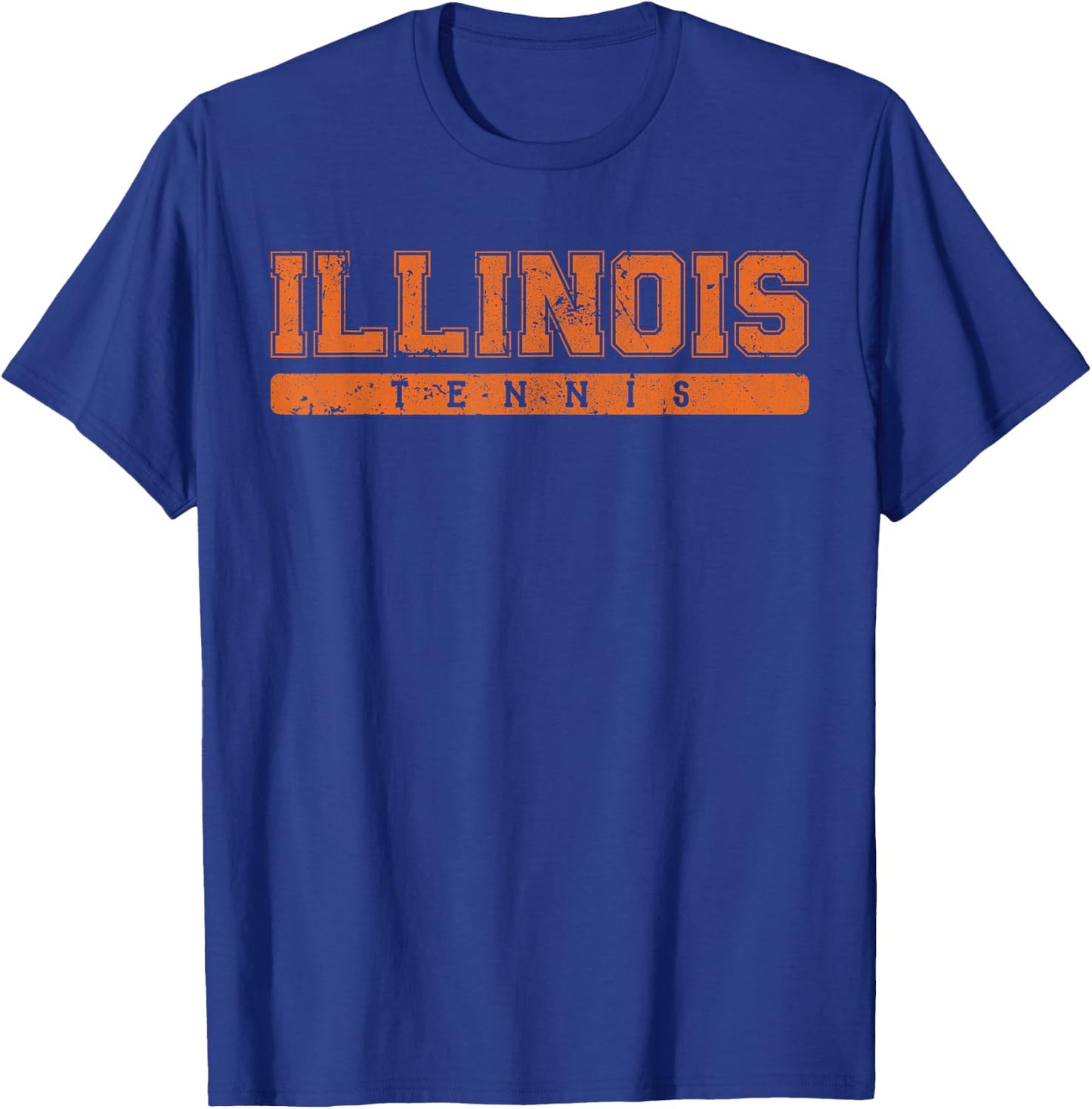 Illinois Tennis Orange Vintage Text T-Shirt - T-Shirt | Royal