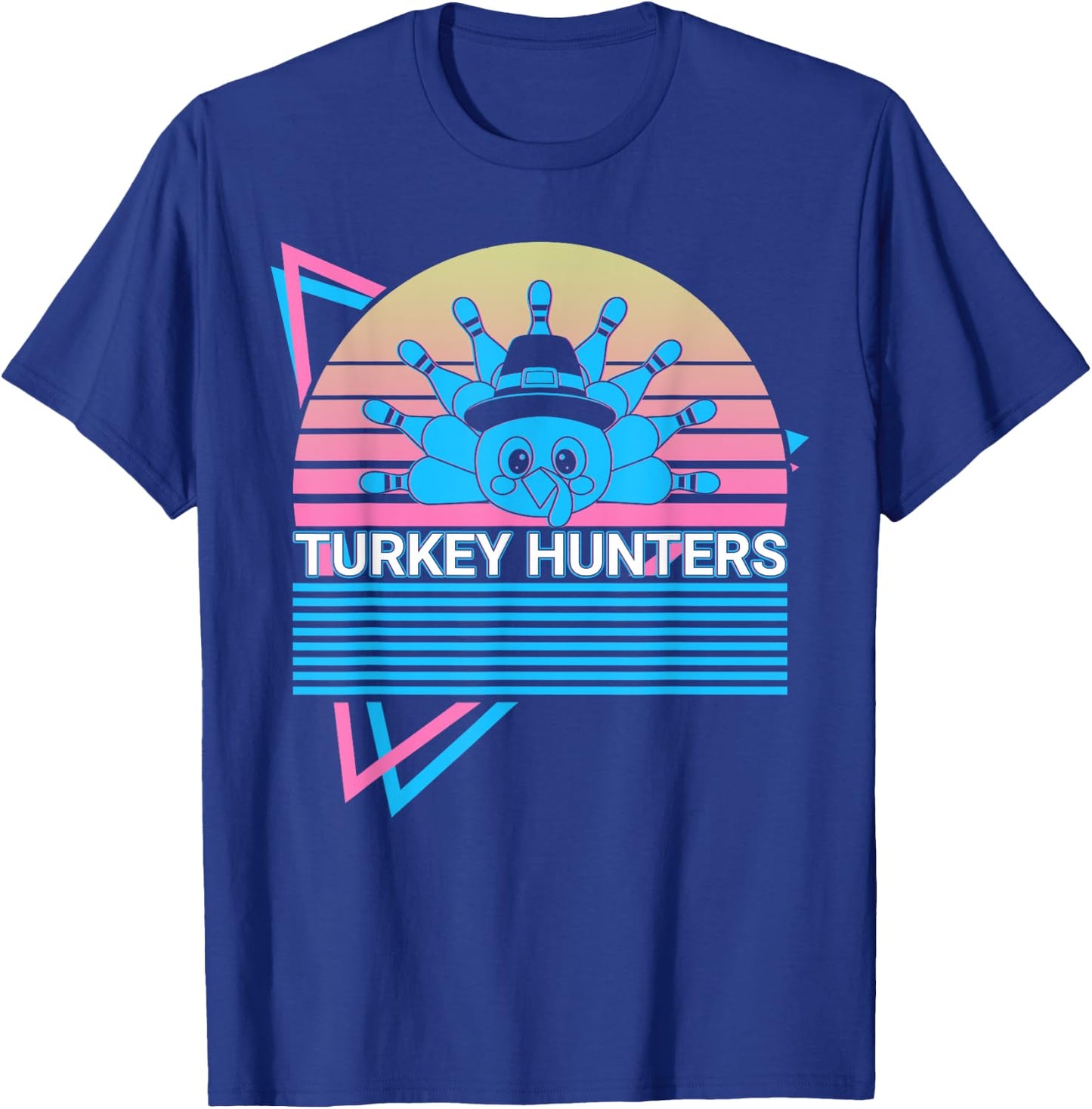 Funny Bowling Bowler Retro Turkey Hunters T-Shirt - T-Shirt | Royal