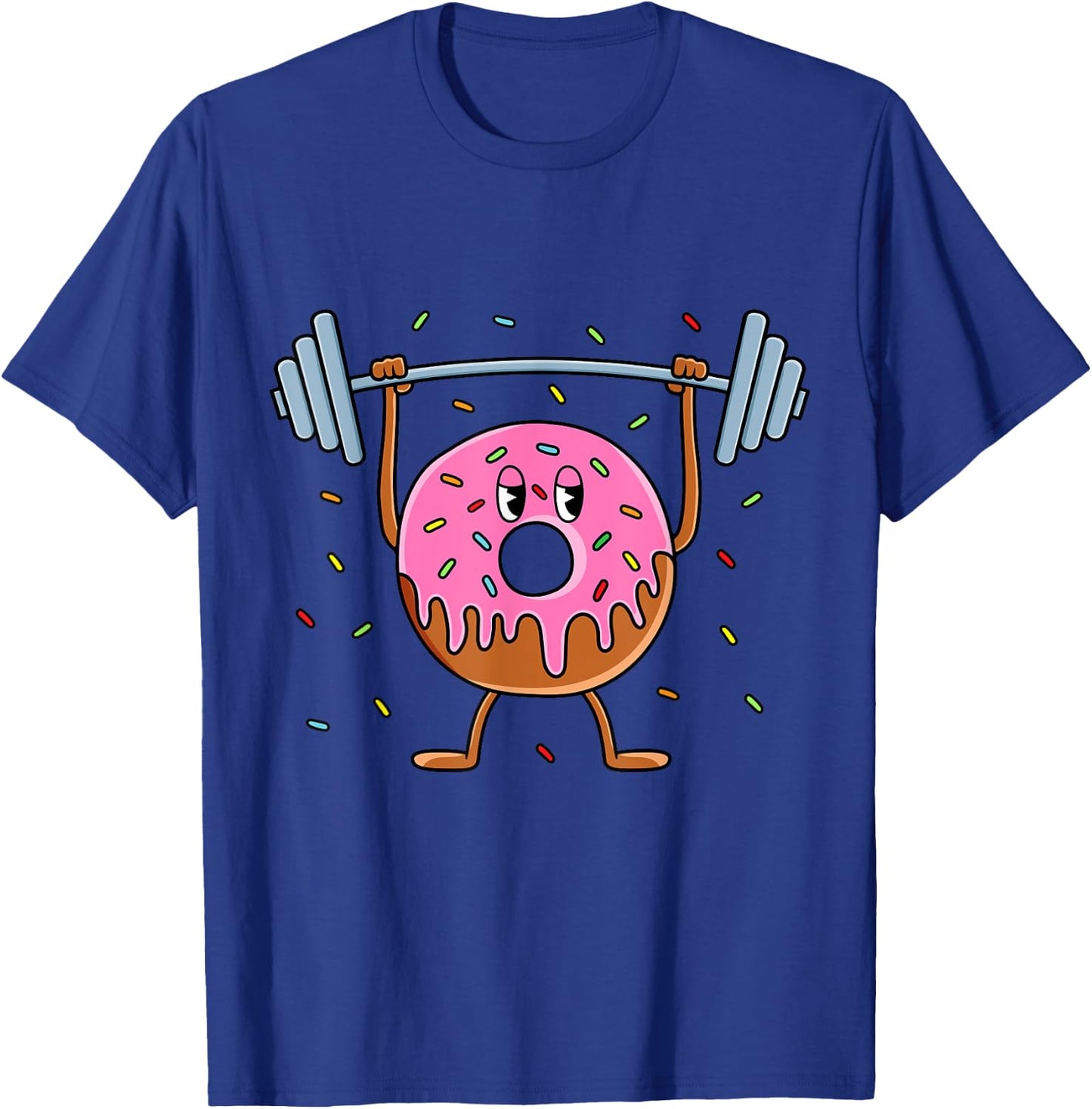 Funny Weightlifting Workout Men Women Gym Donut Lover T-Shirt - T-Shirt | Royal