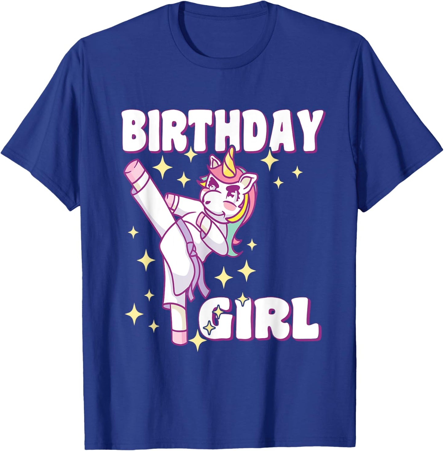 Birthday Karate Unicorn Girl T-Shirt - T-Shirt | Royal