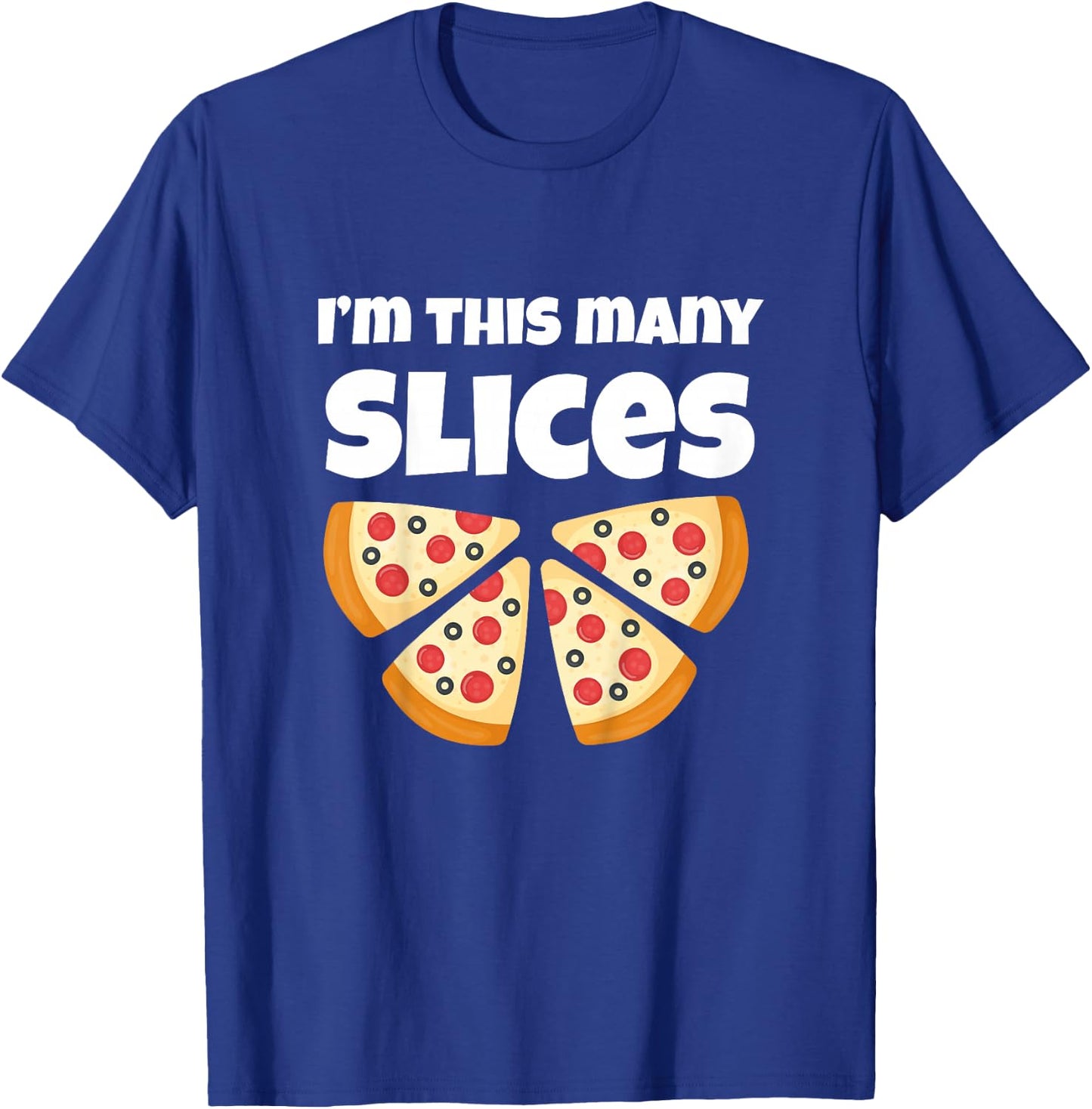 Cute Pizza 4th Birthday I'm This Many Slices 4-Year-Old T-Shirt - T-Shirt | Royal