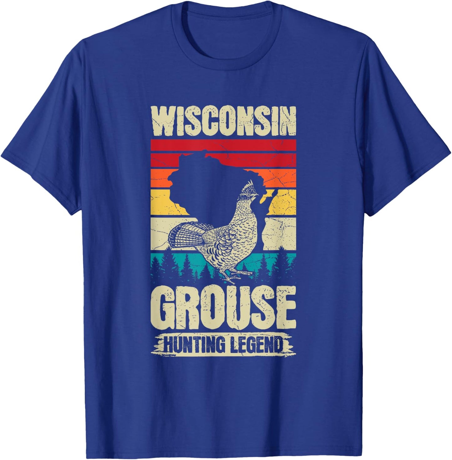 Wisconsin Grouse Hunting Design for a Ruffed Grouse expert T-Shirt - T-Shirt | Royal