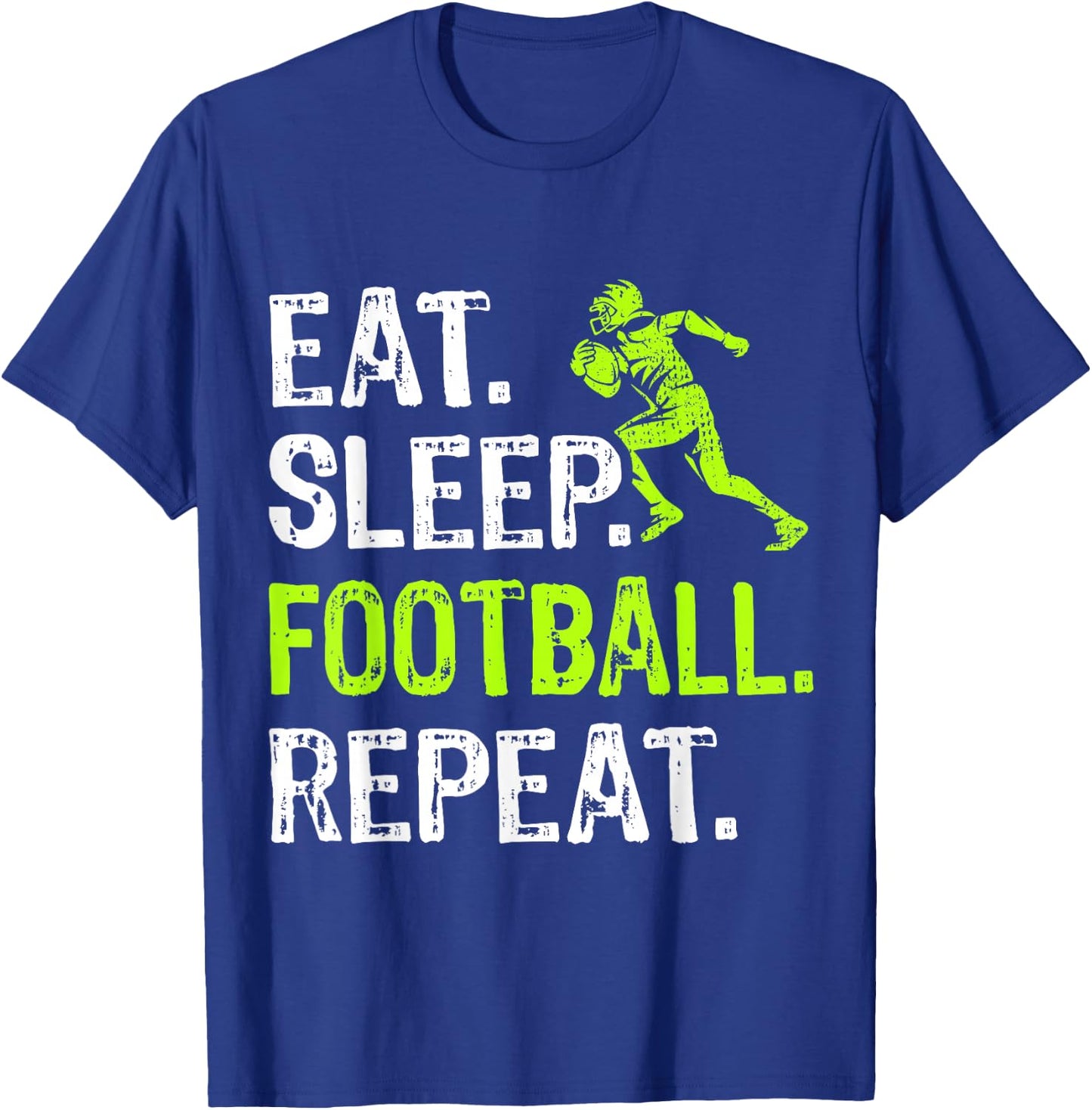 Eat Sleep Football Repeat Football Player Funny T-Shirt - T-Shirt | Royal
