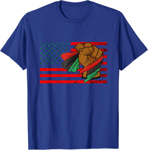 Black Liberation Flag Afro-American Pan African UNIA Flag T-Shirt - T-Shirt | Royal