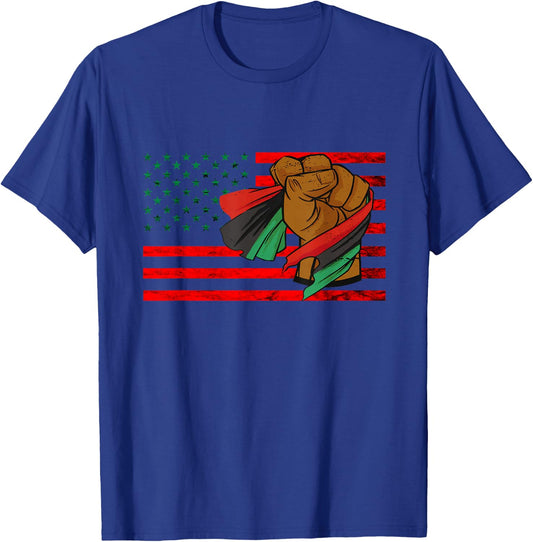 Black Liberation Flag Afro-American Pan African UNIA Flag T-Shirt - T-Shirt | Royal