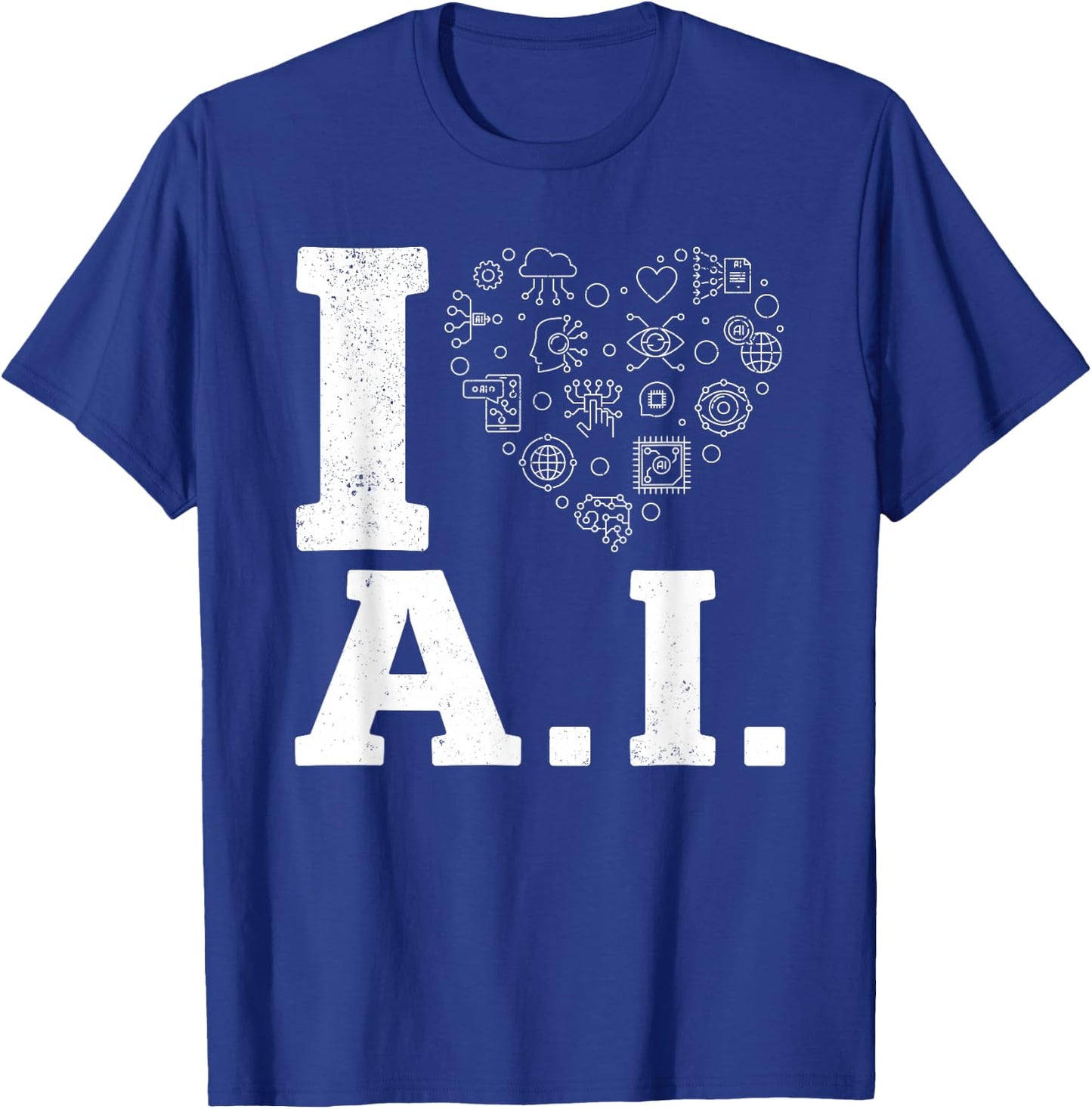 I Love Ai - Artificial Intelligence Machine Learning T-Shirt - T-Shirt | Royal