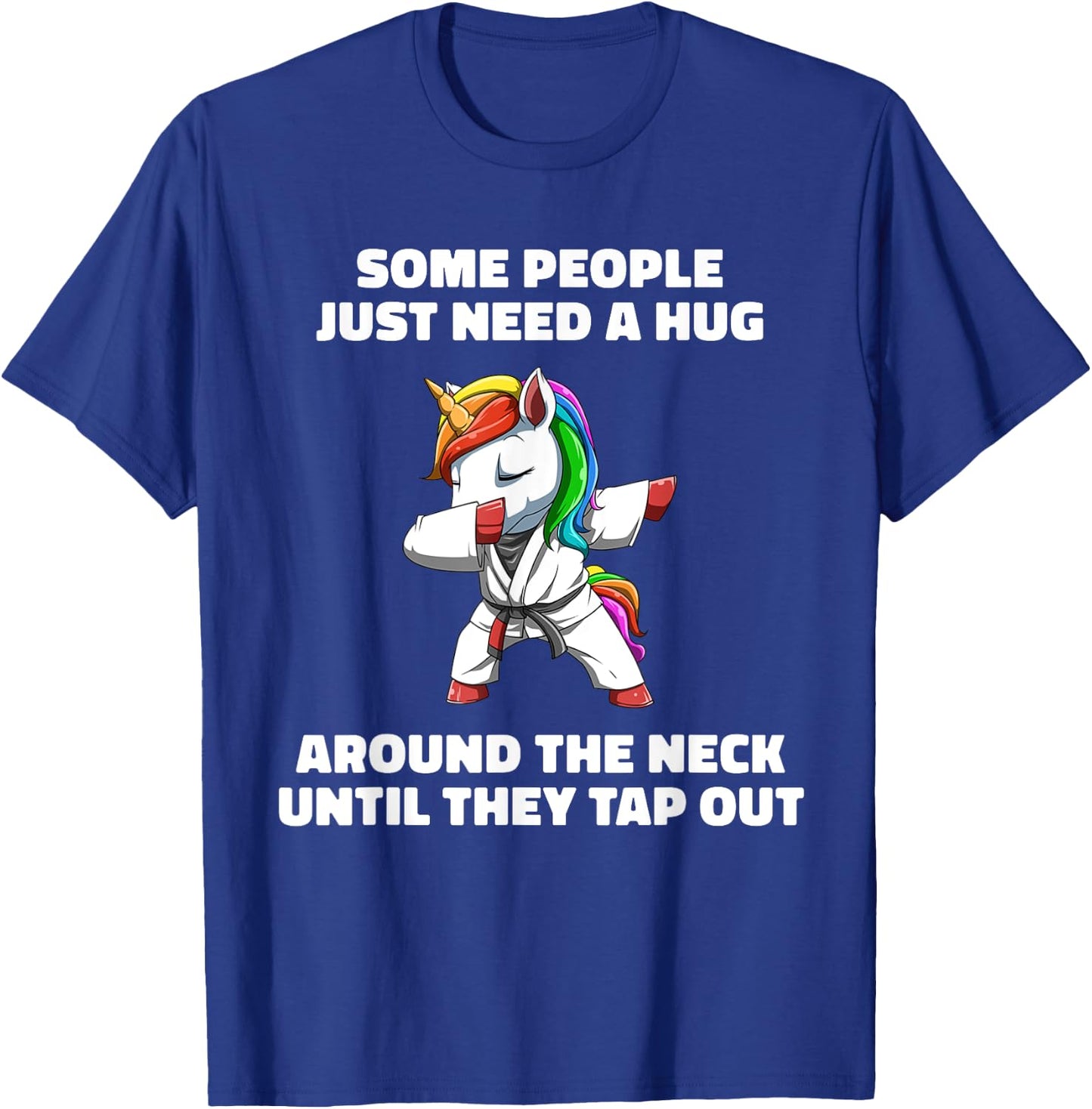 Funny Jiu Jitsu Choke Hug - Unicorn BJJ Grappling T-Shirt - T-Shirt | Royal