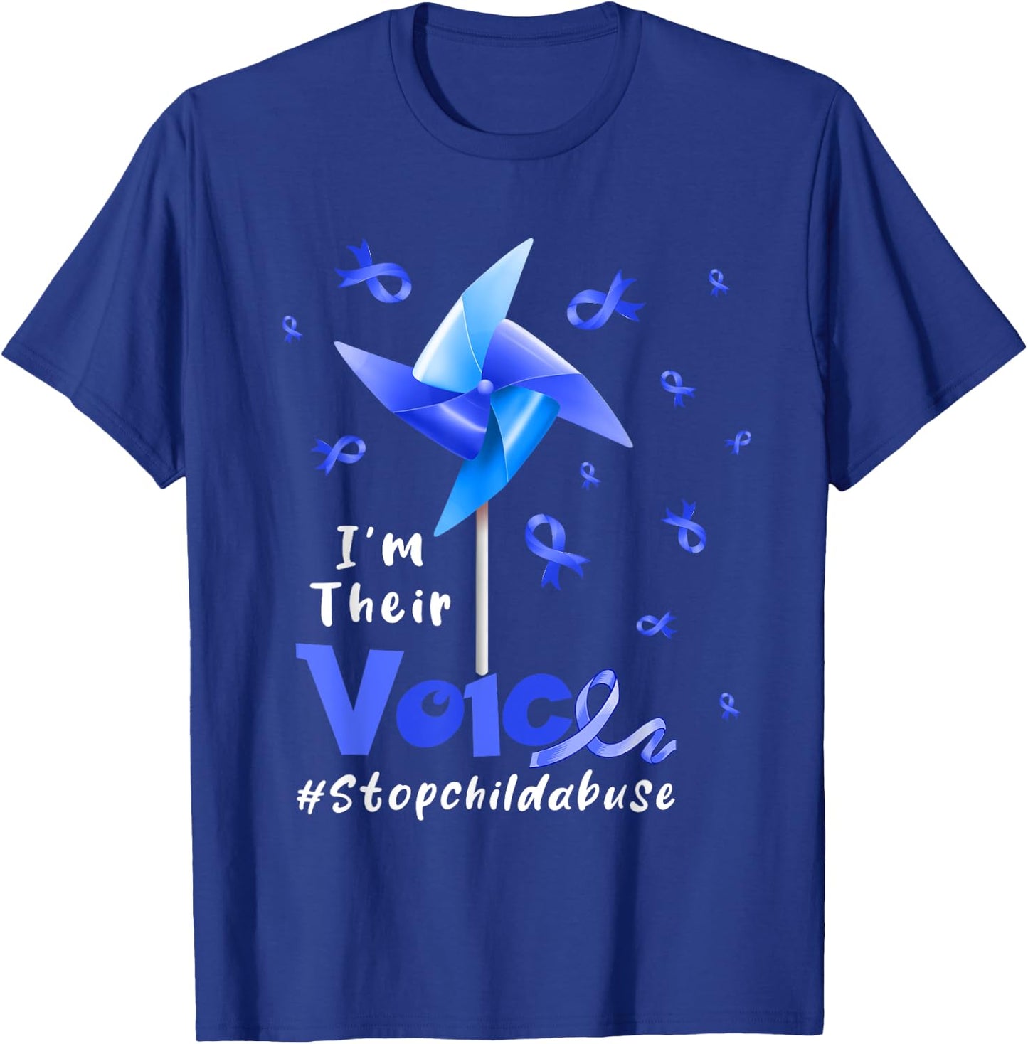 I'm Their Voice Stop Child Abuse Proud Prevention Awareness T-Shirt - T-Shirt | Royal