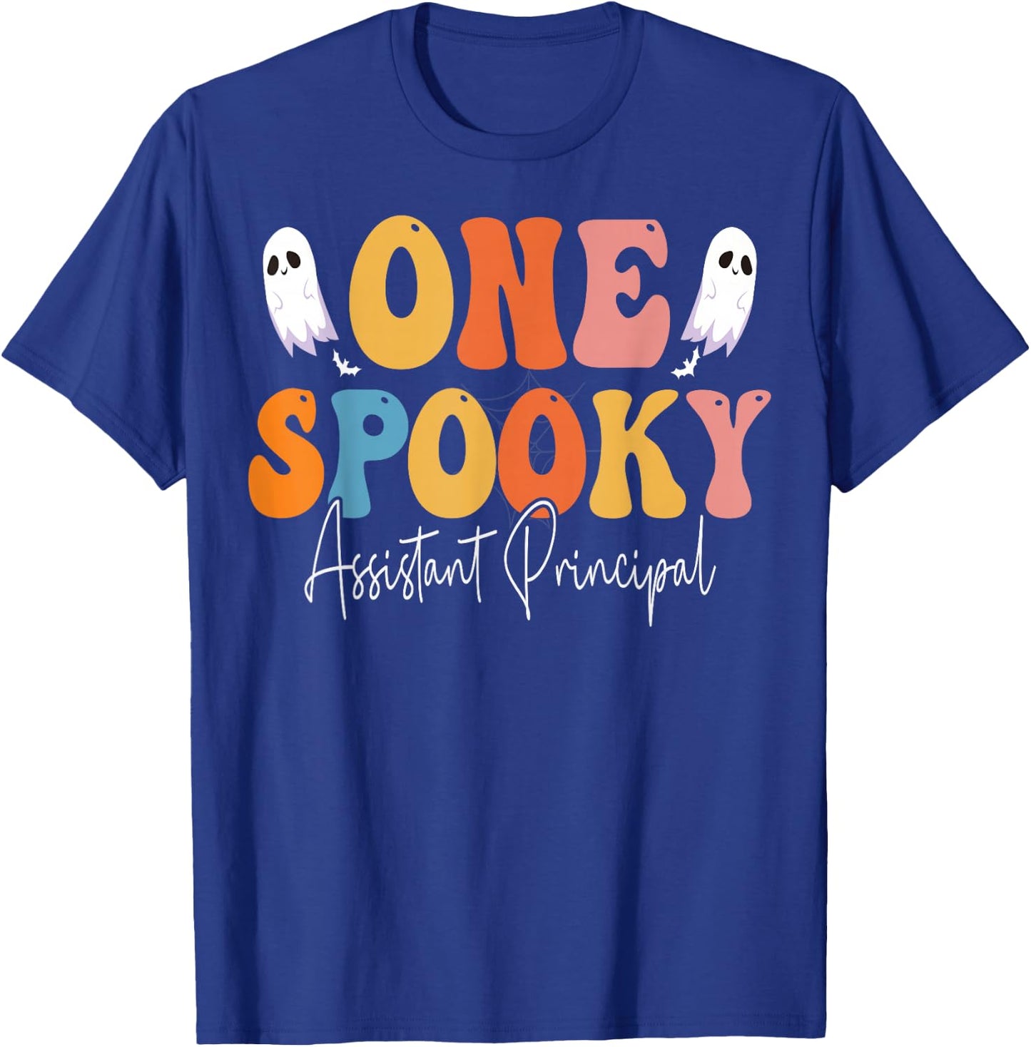 One Spooky Assistant Principal Groovy Funny Ghost Halloween T-Shirt - T-Shirt | Royal