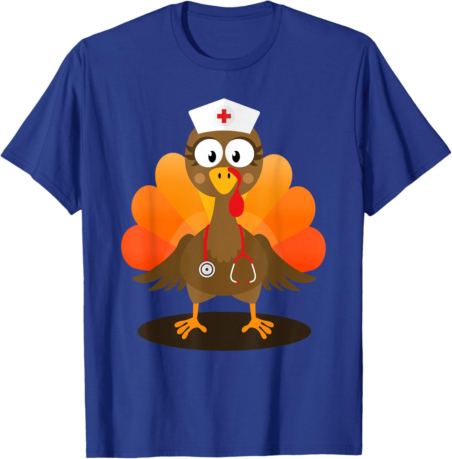 Funny nurse turkey for thanksgiving hospital nursing T-Shirt - T-Shirt | Royal