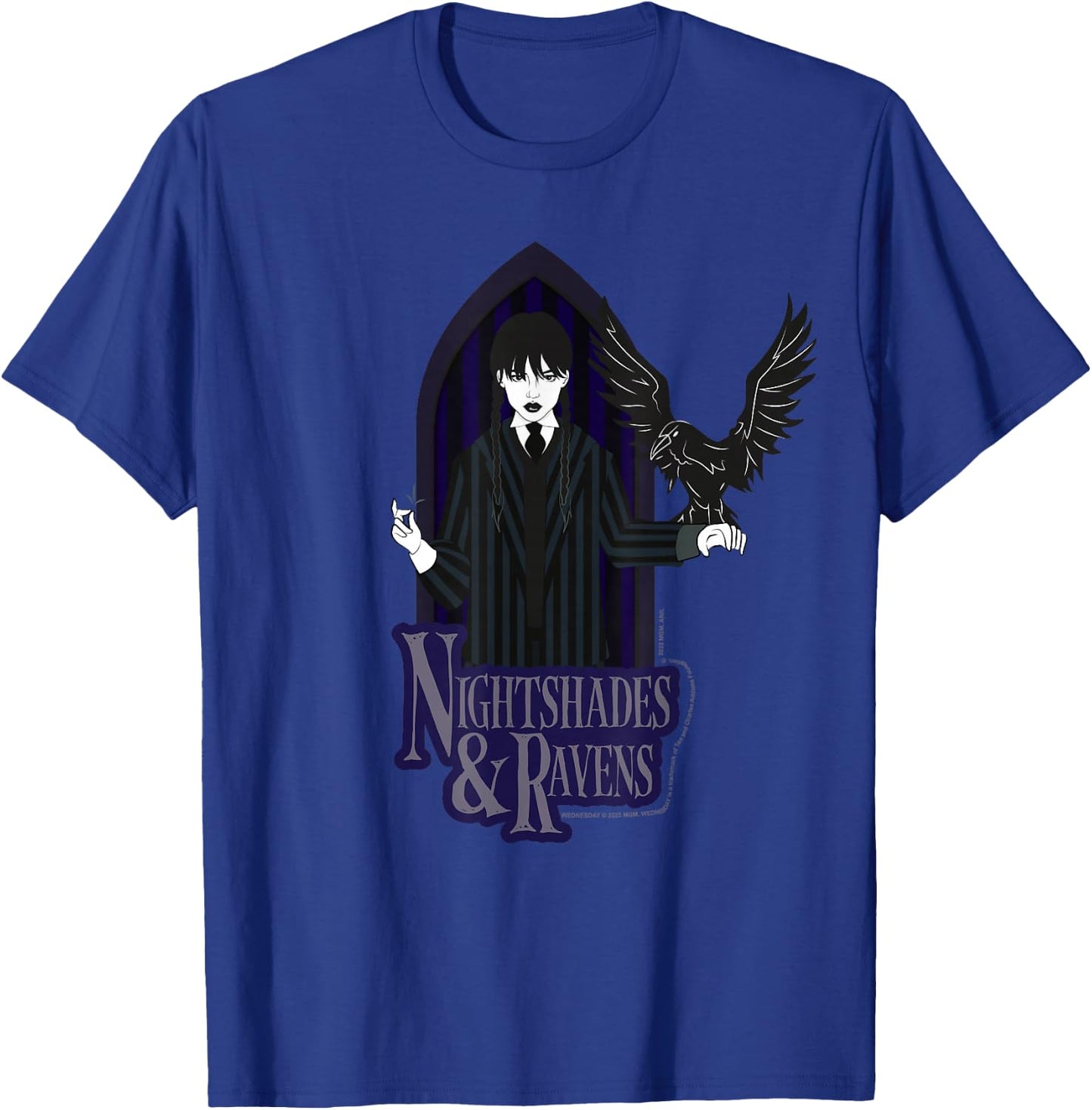 Wednesday Nightshade & Ravens Poster T-Shirt - T-Shirt | Royal