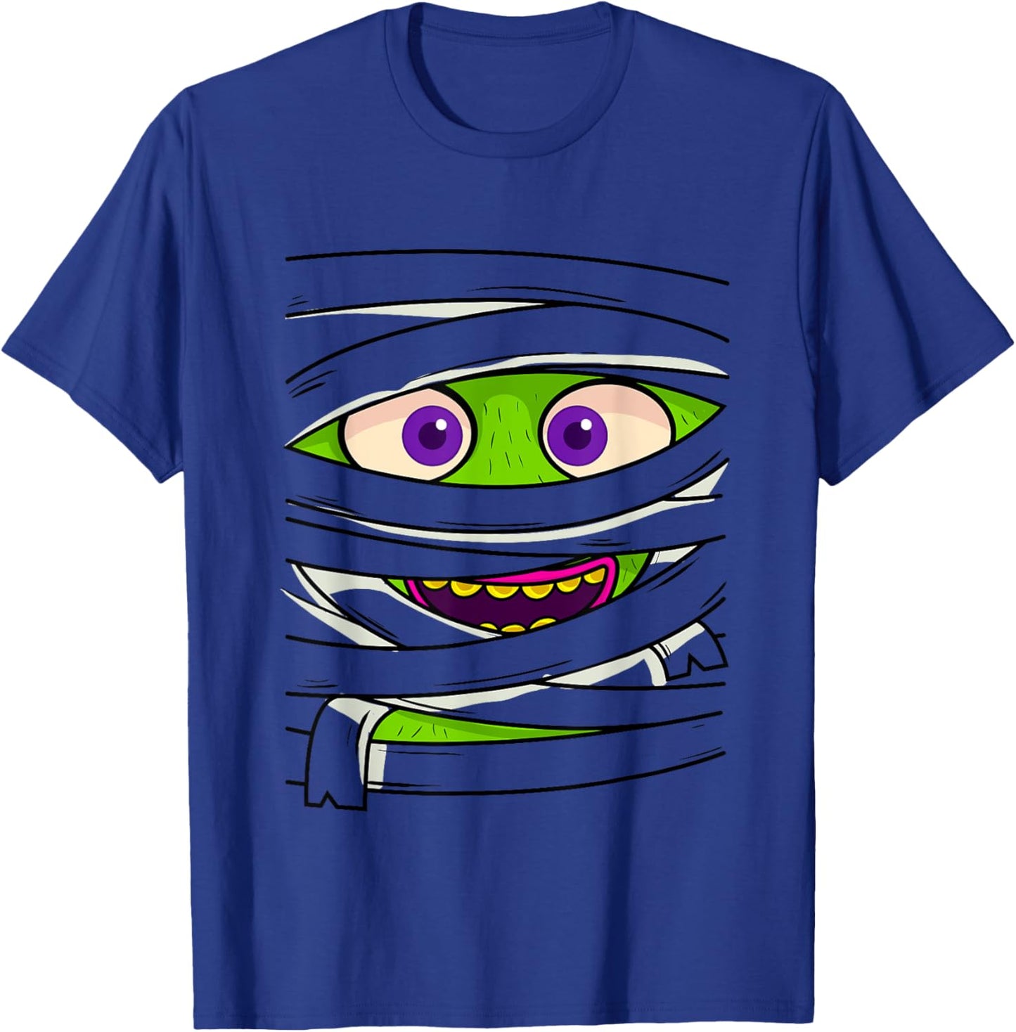 Mummy Wrap Eyes Costume Funny Scary Halloween Men Women Kids T-Shirt - T-Shirt | Royal