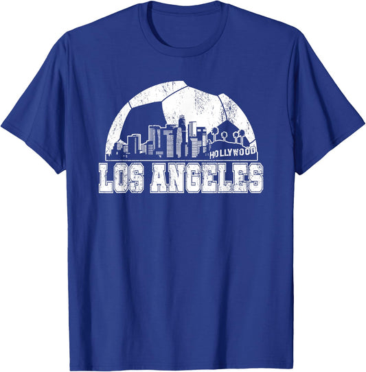 Los Angeles Skyline Soccer Lover T-Shirt - T-Shirt | Royal