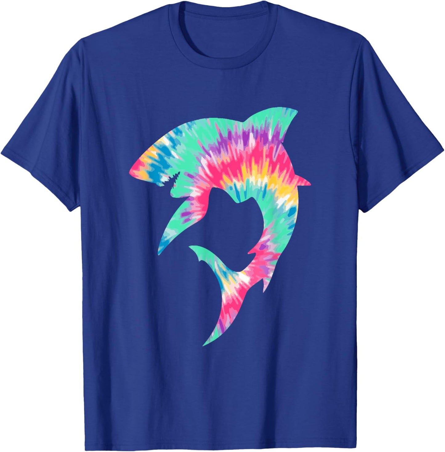 Shark Lover Shark Tie Dye Y2K Aesthetic Retro Groovy Fishing T-Shirt - T-Shirt | Royal
